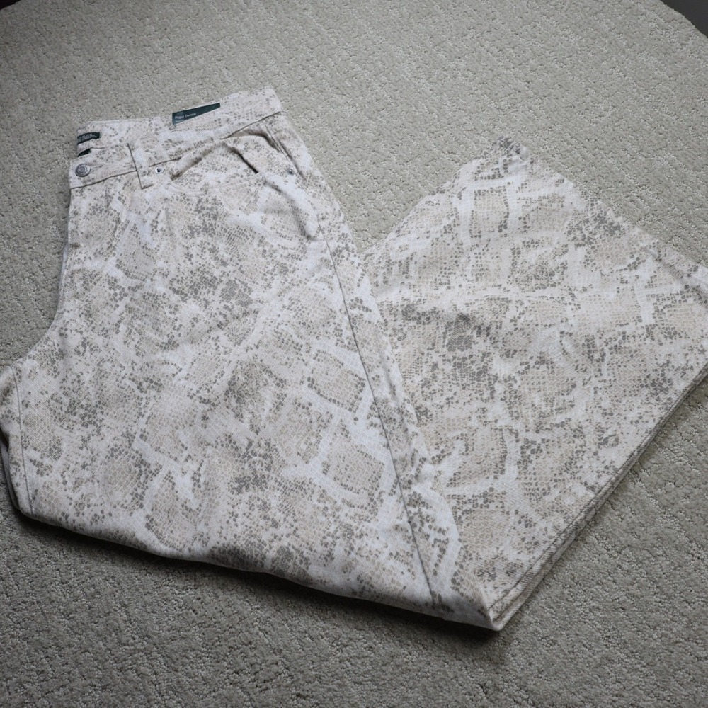 Wild Fable Womens Low Rise Baggy Jean Snakeskin Print Rigid Denim Size 14/31